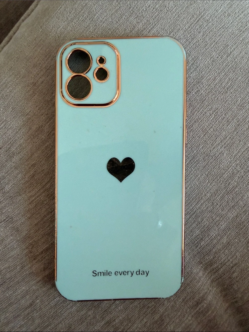 Mint Green Heart Phone Case - Smile Every Day
